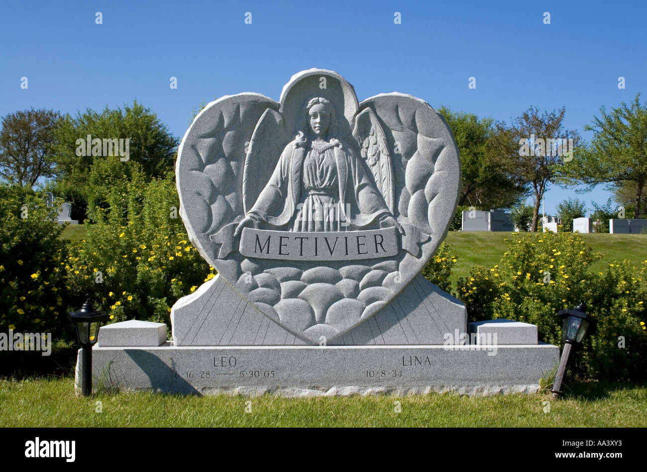Angelo cuore lapide presso il Cimitero di speranza in barre Vermont il granito capitale del mondo Foto Stock