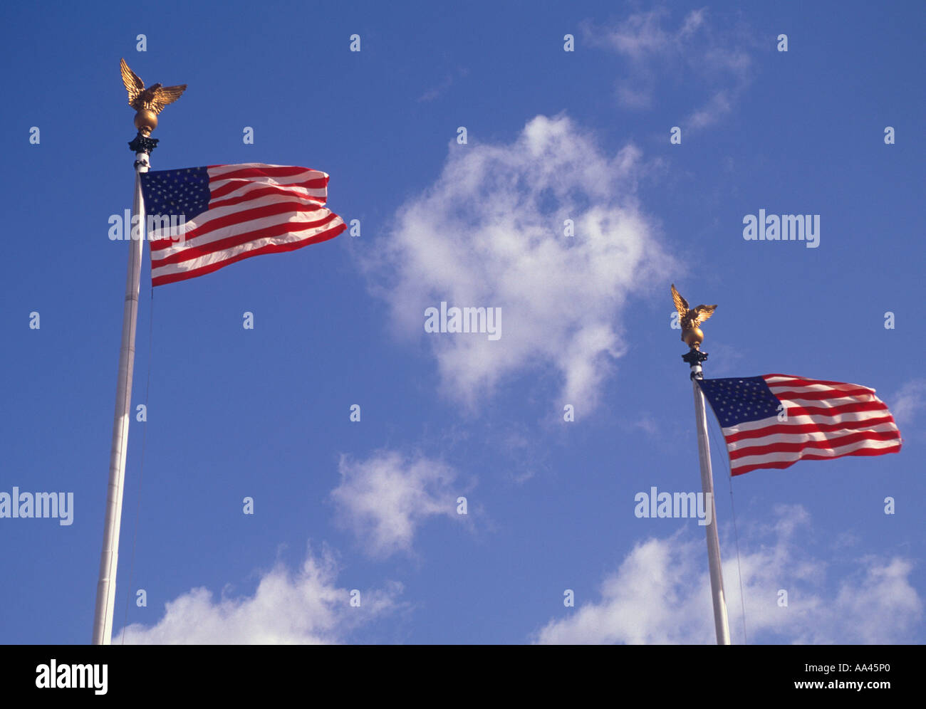 USA due bandierine americane Foto Stock