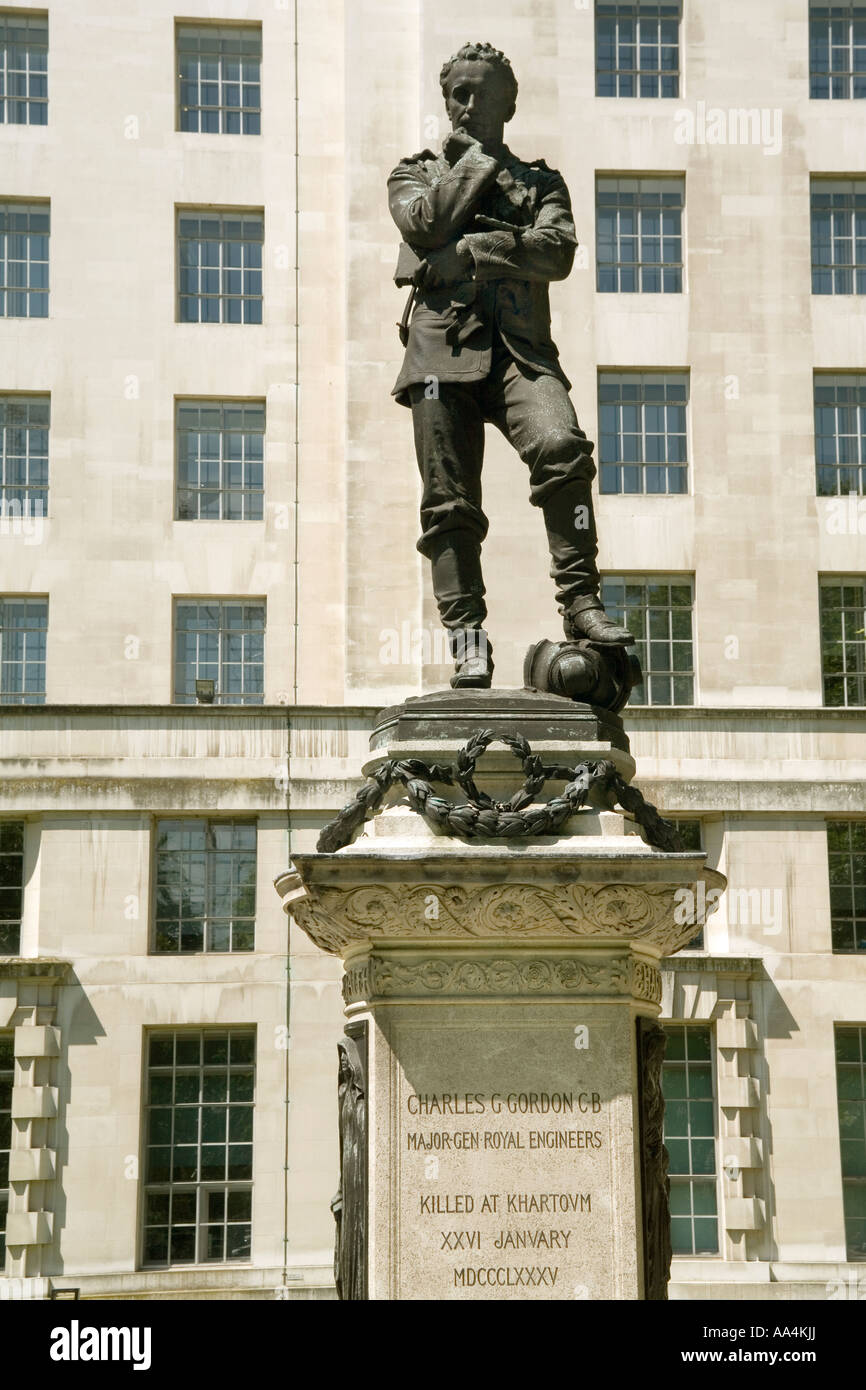 In Inghilterra. Londra. Gordon statua Foto Stock