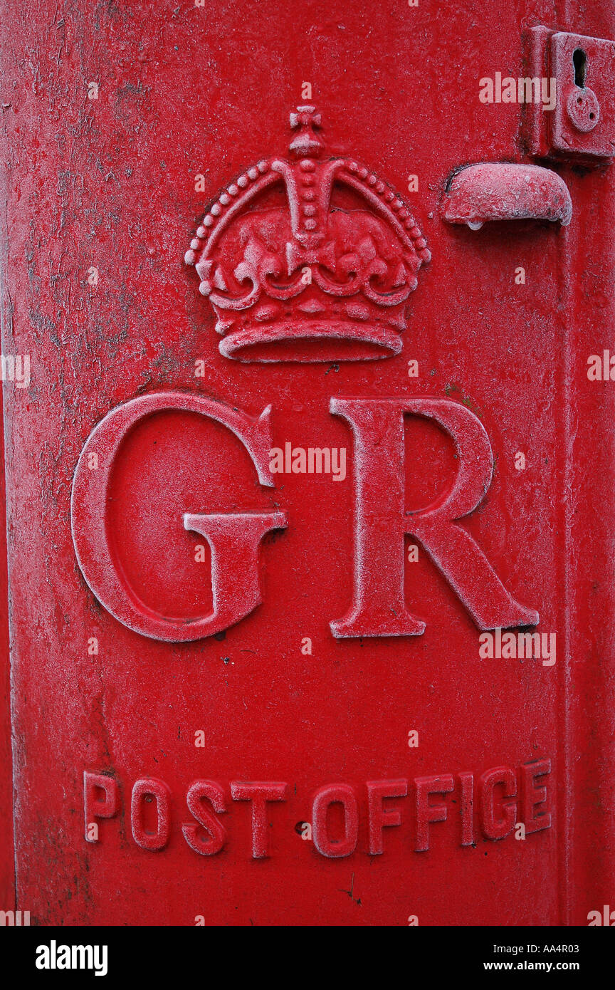 Frosty George V Inglese Postbox Cheshire Foto Stock