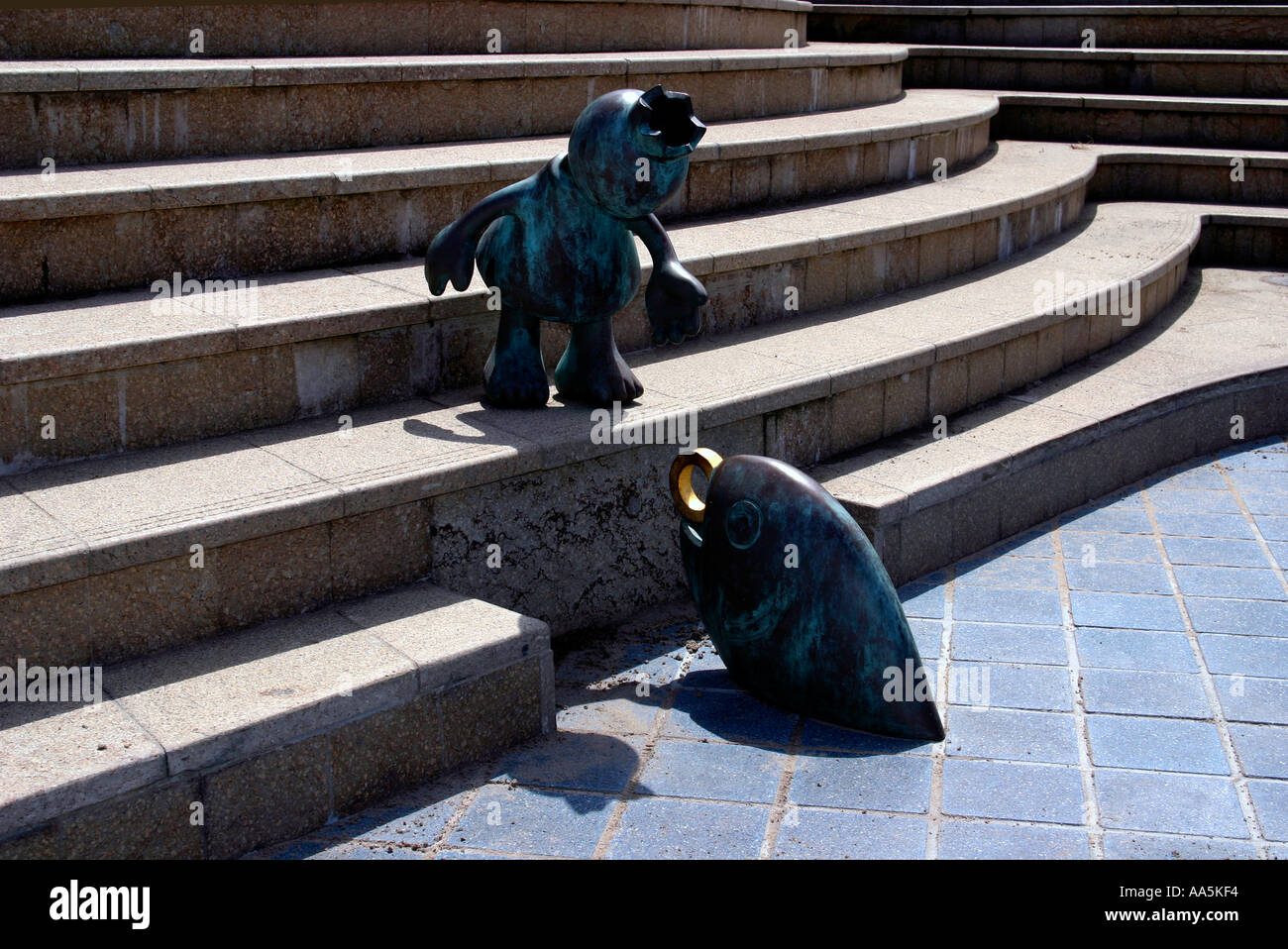 Paesi Bassi Den Haag Scheveningen Beach scultura da Tom Otterness Foto Stock
