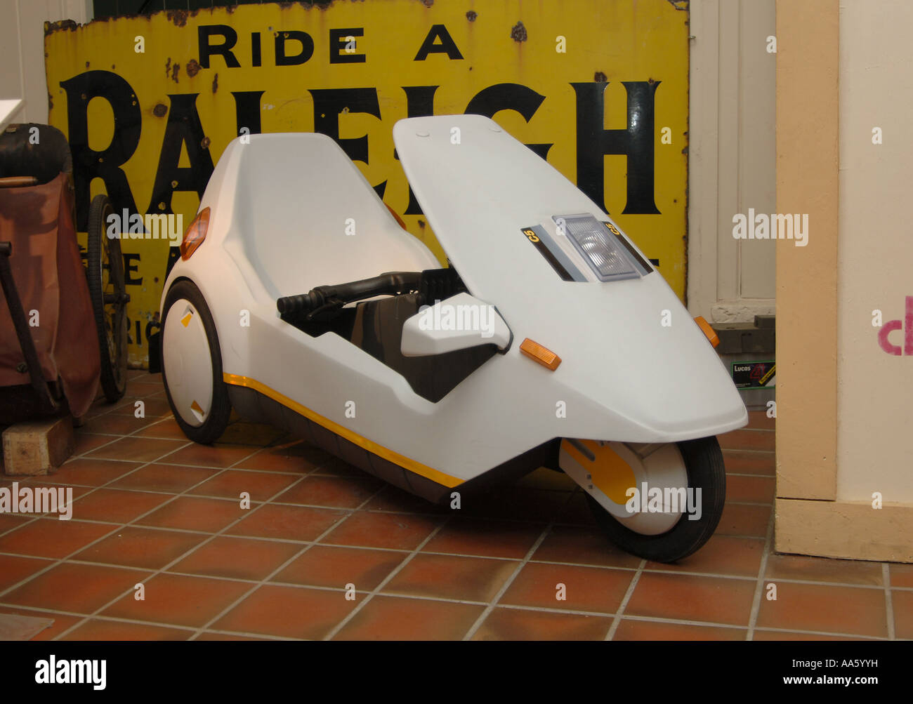 Sinclair C5 veicolo elettrico Foto Stock