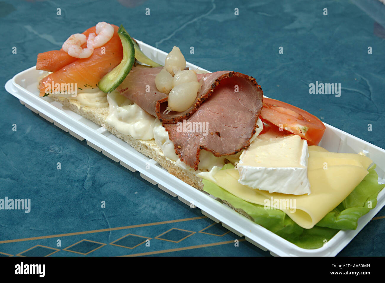 Aprire Landgang sandwich con pane da destra a partire con formaggio formaggio brei Foto Stock Aprire Landgang sandwich con pane da destra a partire con formaggio formaggio brei Foto Stock