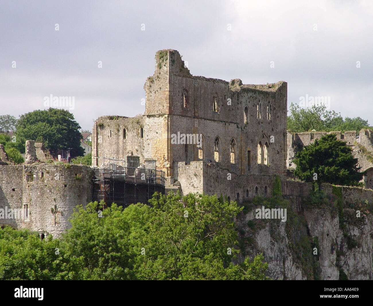 Castello storico di Chepstow nella città di Chepstow Monboccuthshire Galles del Sud GB UK 2003 Foto Stock