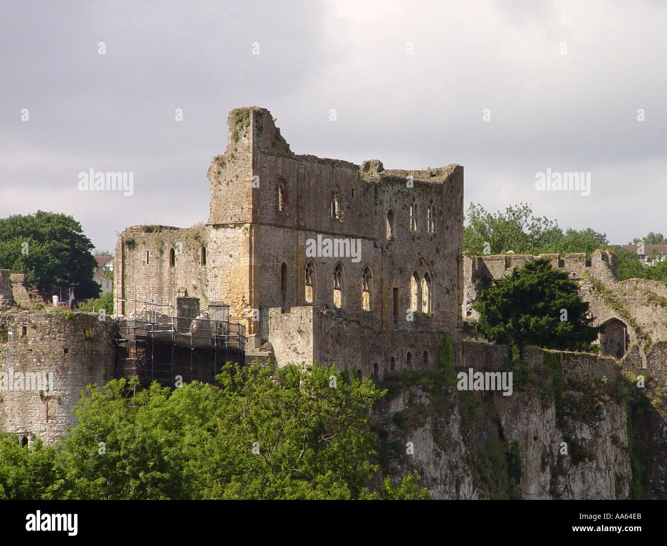 Castello storico di Chepstow nella città di Chepstow Monboccuthshire Galles del Sud GB UK 2003 Foto Stock