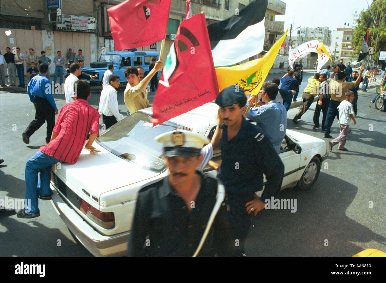Protesta palestinesi di Gaza City in ottobre 2000 foto da Ami Vitale Foto Stock