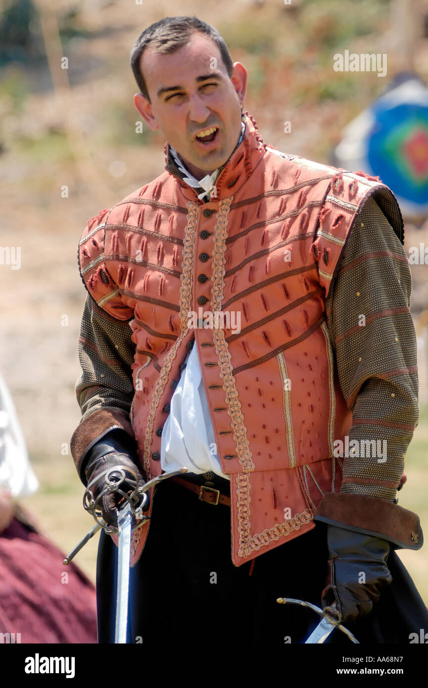 Swordsman al San Diego Renaissance Faire al Balboa Park a San Diego, California, USA Foto Stock