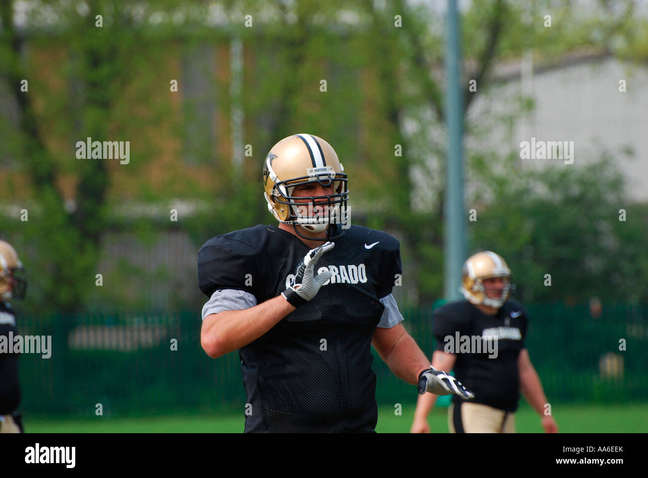 Martin Johnson la stella del rugby gioca Football americano Foto stock -  Alamy