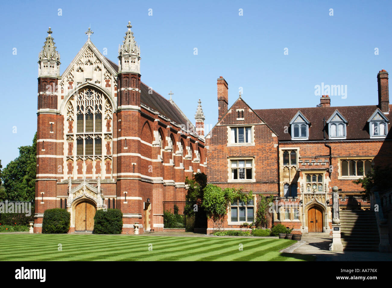 La vecchia corte, Selwyn College di Cambridge, Inghilterra. Foto Stock
