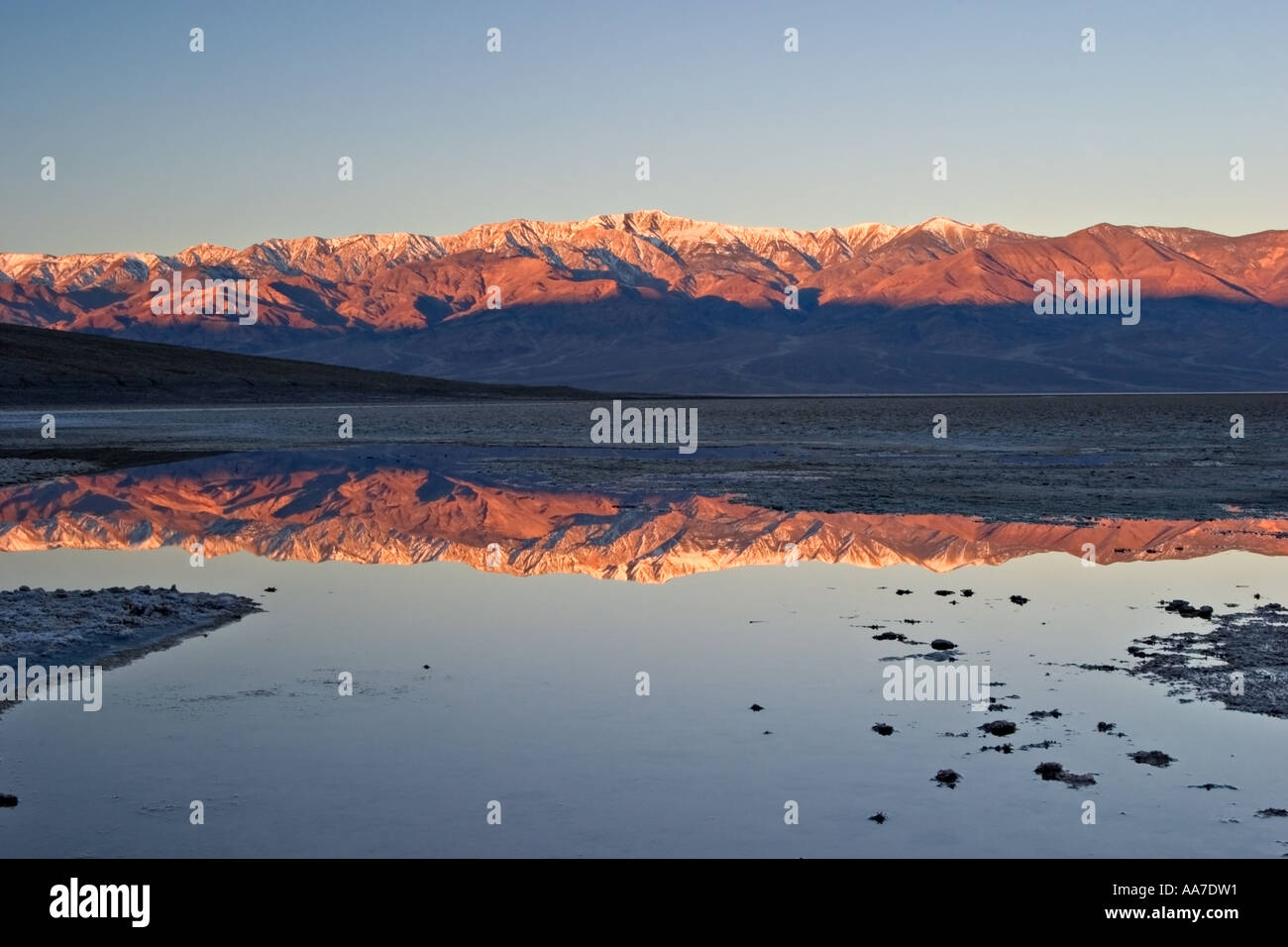 Badwater sunrise Foto Stock