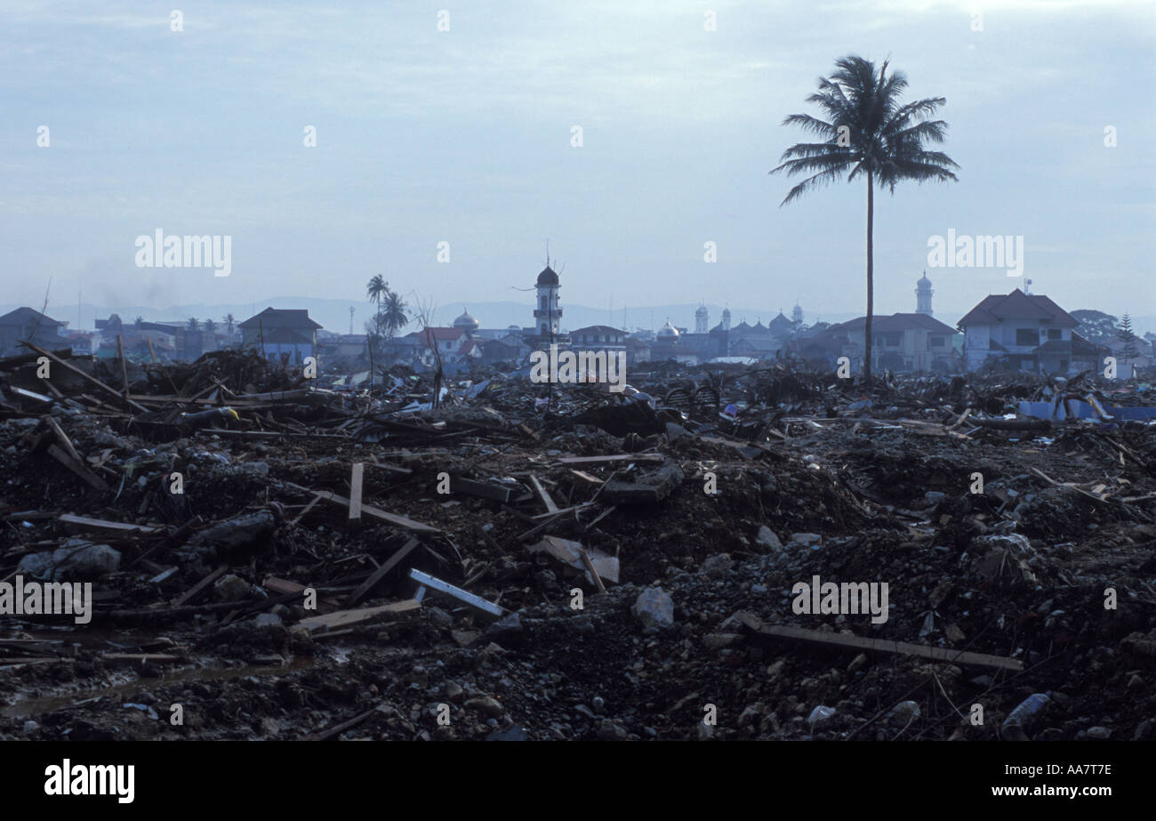Tsunami devastazione, Banda Aceh Foto Stock