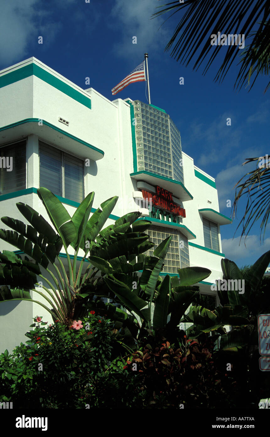 Park Washington Resort (Henry Hohauser 1941) South Beach, Miami, USA (fotografato nel 1997). Foto Stock