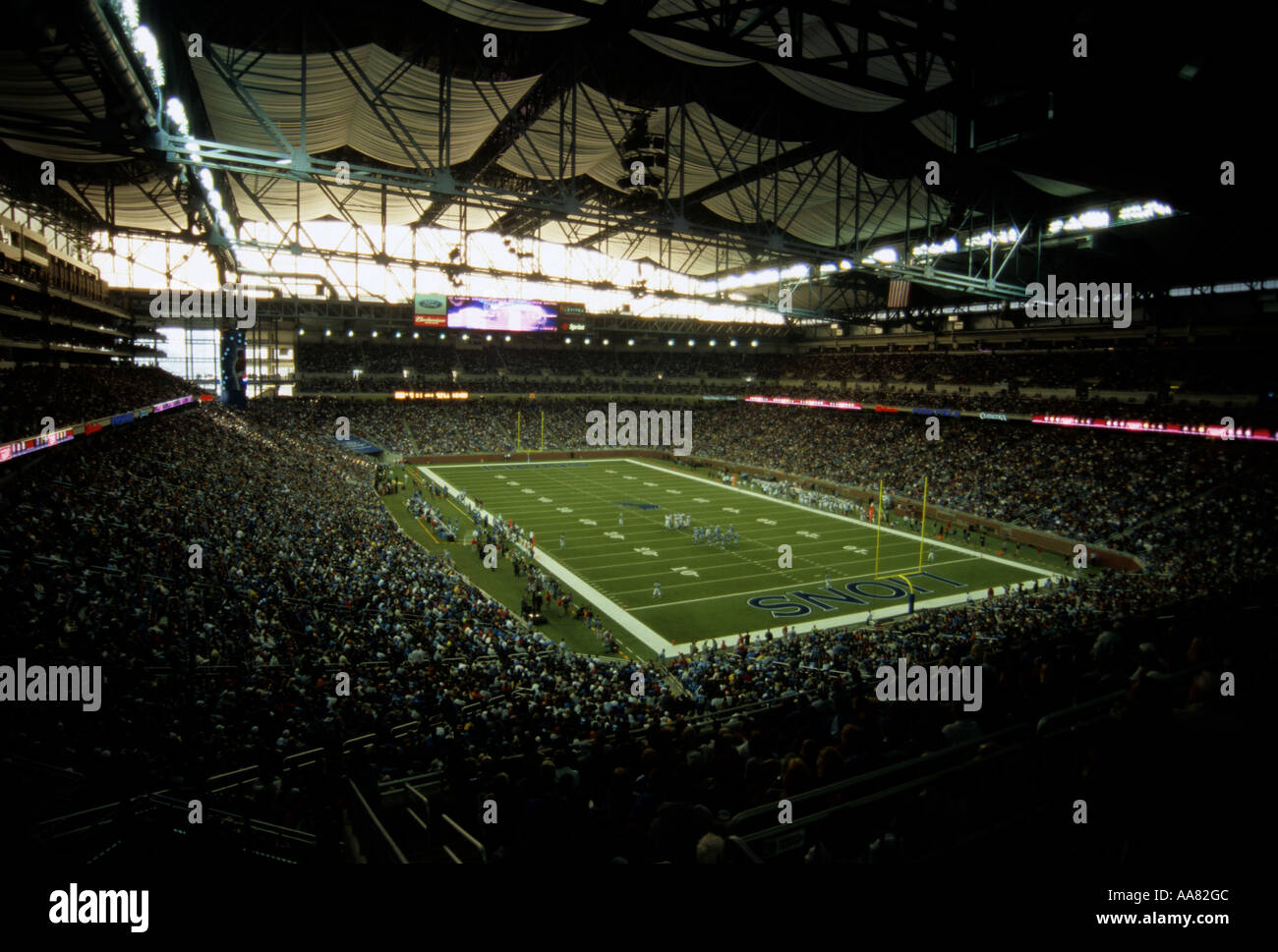 Ford Field, casa dei NFL Detroit Lions football team Detroit Michigan STATI UNITI Foto Stock