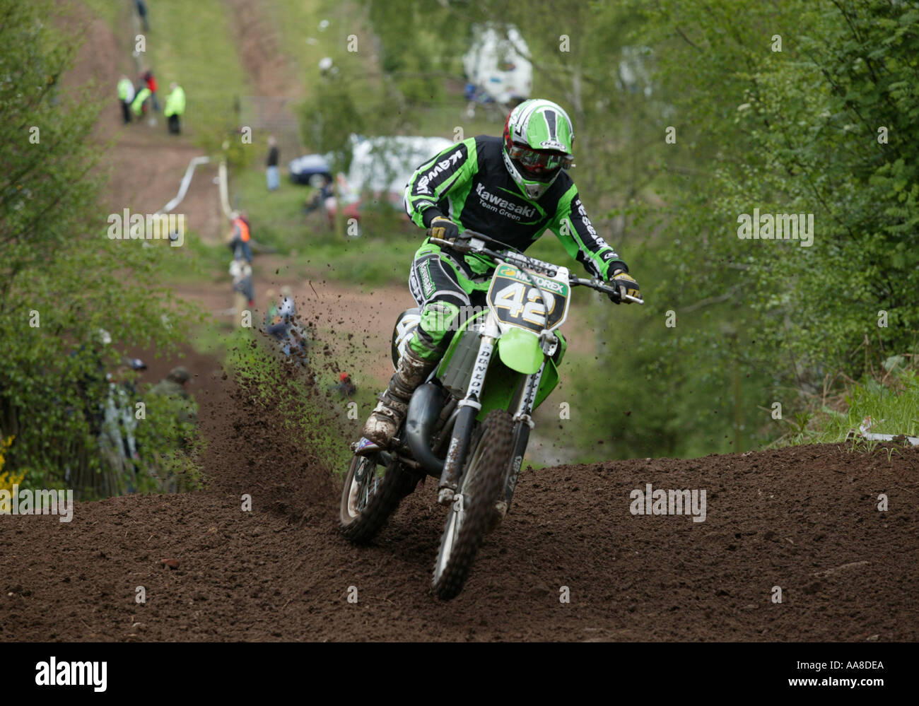 British Motocross racing a Hawkstone Park Shropshire England Regno Unito Foto Stock