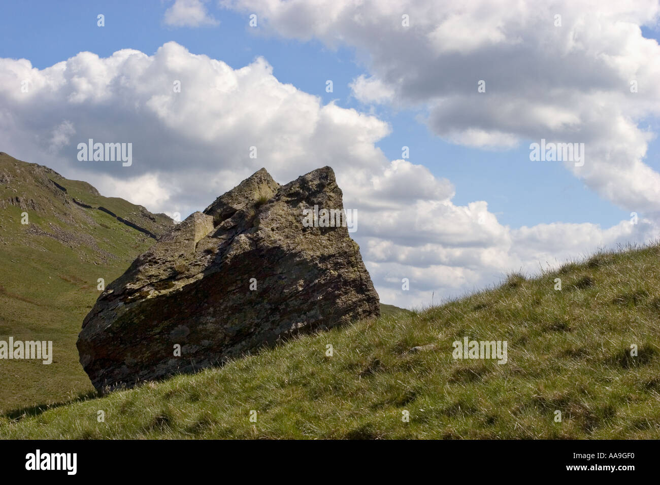 Cumbria Lake District grande roccia di granito Foto Stock