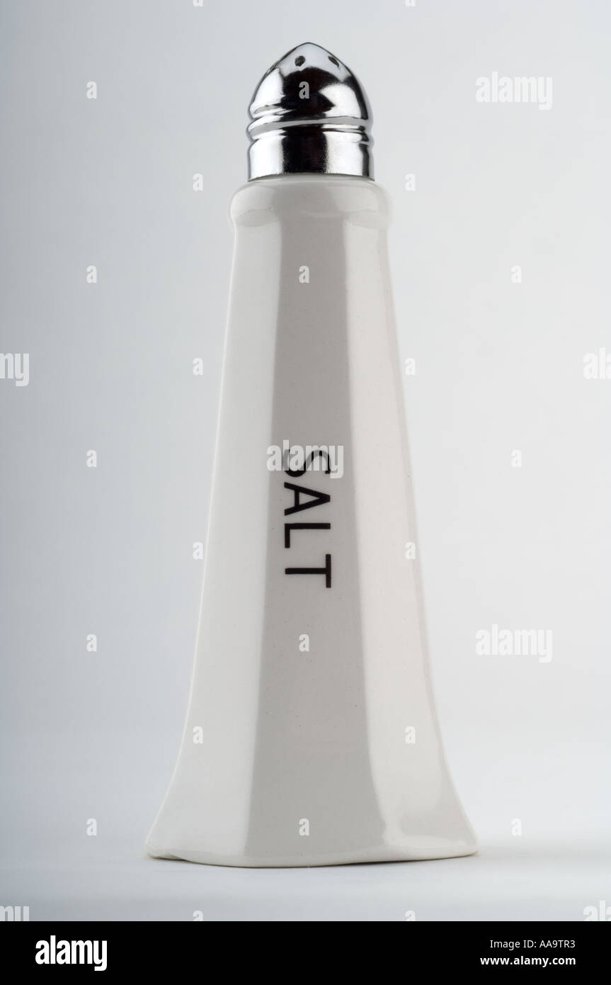 Tabella contenitore del sale Foto Stock