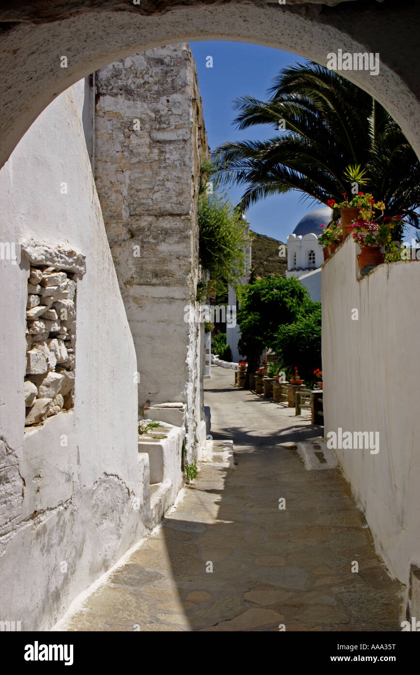 Loutra Villaggio Tinos, Grecia Foto Stock