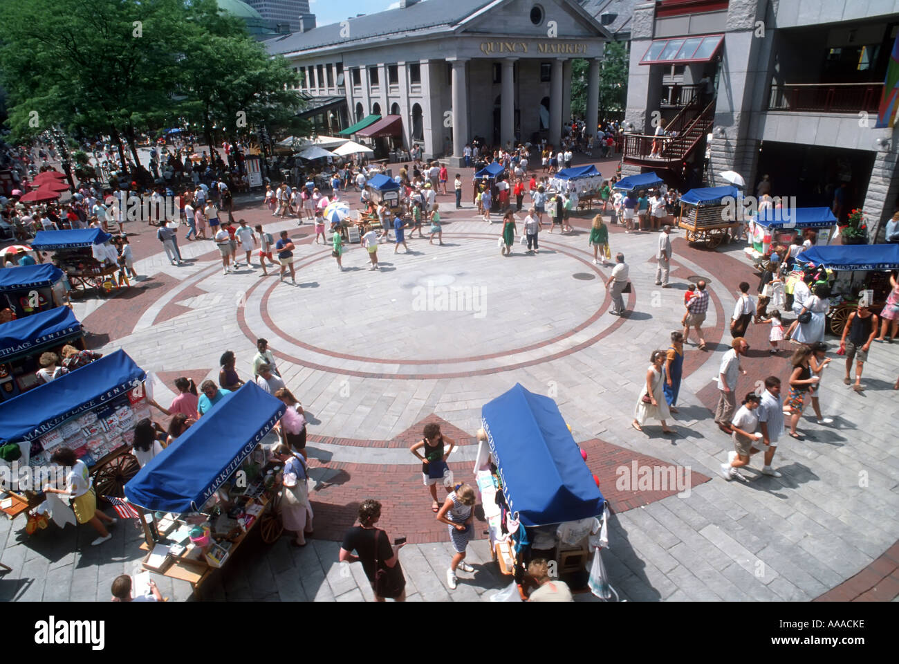 Quincy Market quartiere dello shopping area di Boston Massachusetts MA Foto Stock