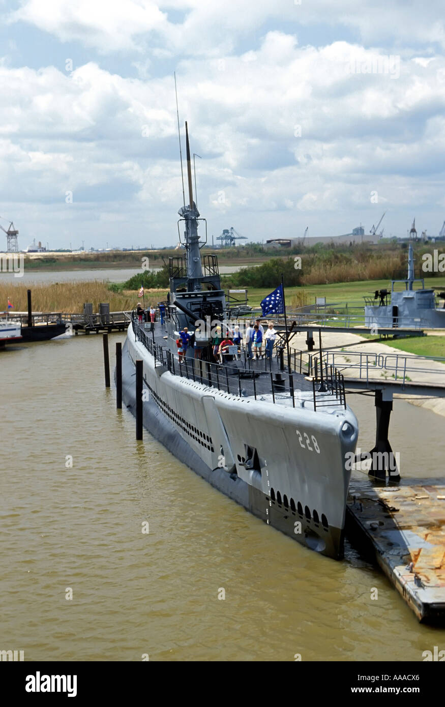 Guerra navale museo include la USS Alabama a Mobile in Alabama al sul Mobile Bay Foto Stock