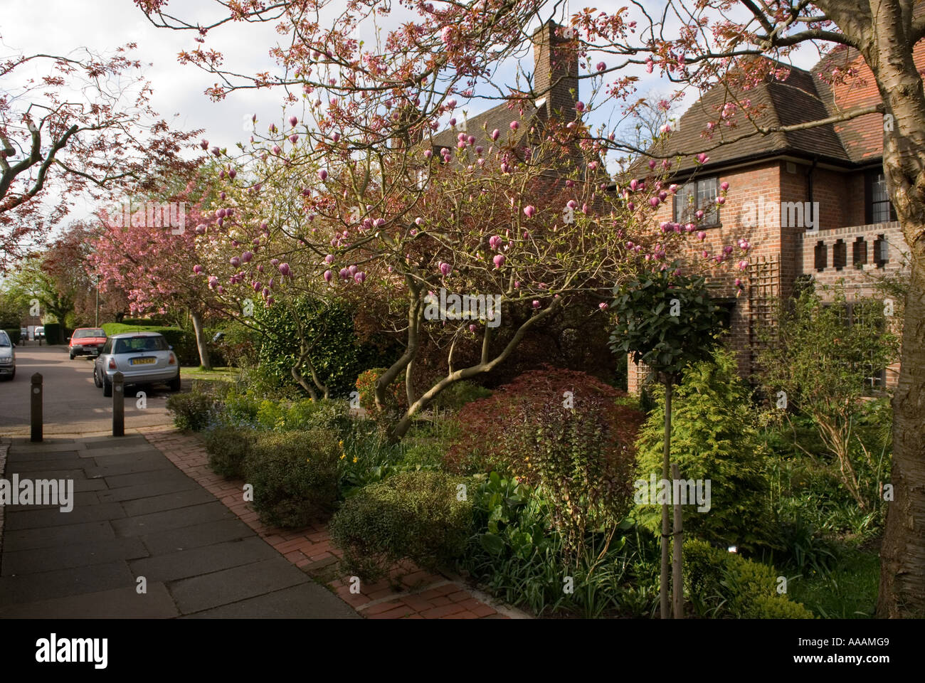 Hampstead Garden sobborgo distaccato case ricche, prosperoso nord di Londra Inghilterra anni '2000 UK HOMER SYKES Foto Stock