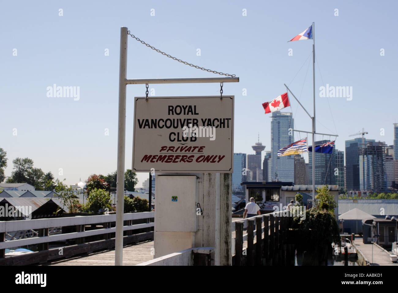 Royal Vancouver Yacht Club Accedi Stanley Park a Vancouver British Columbia Canada Foto Stock