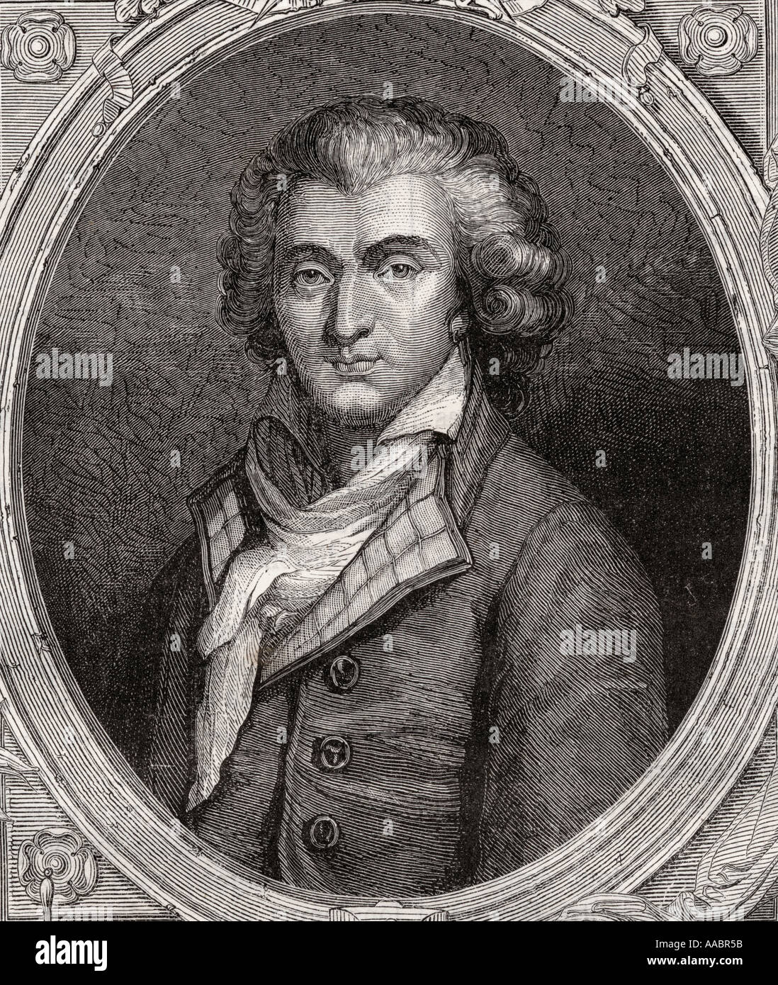 Philippe Francois Nazaire Fabre d'Eglantine, 1755 - 1794. Attore francese, Drammaturgo, poeta e politico della Rivoluzione Francese. Foto Stock