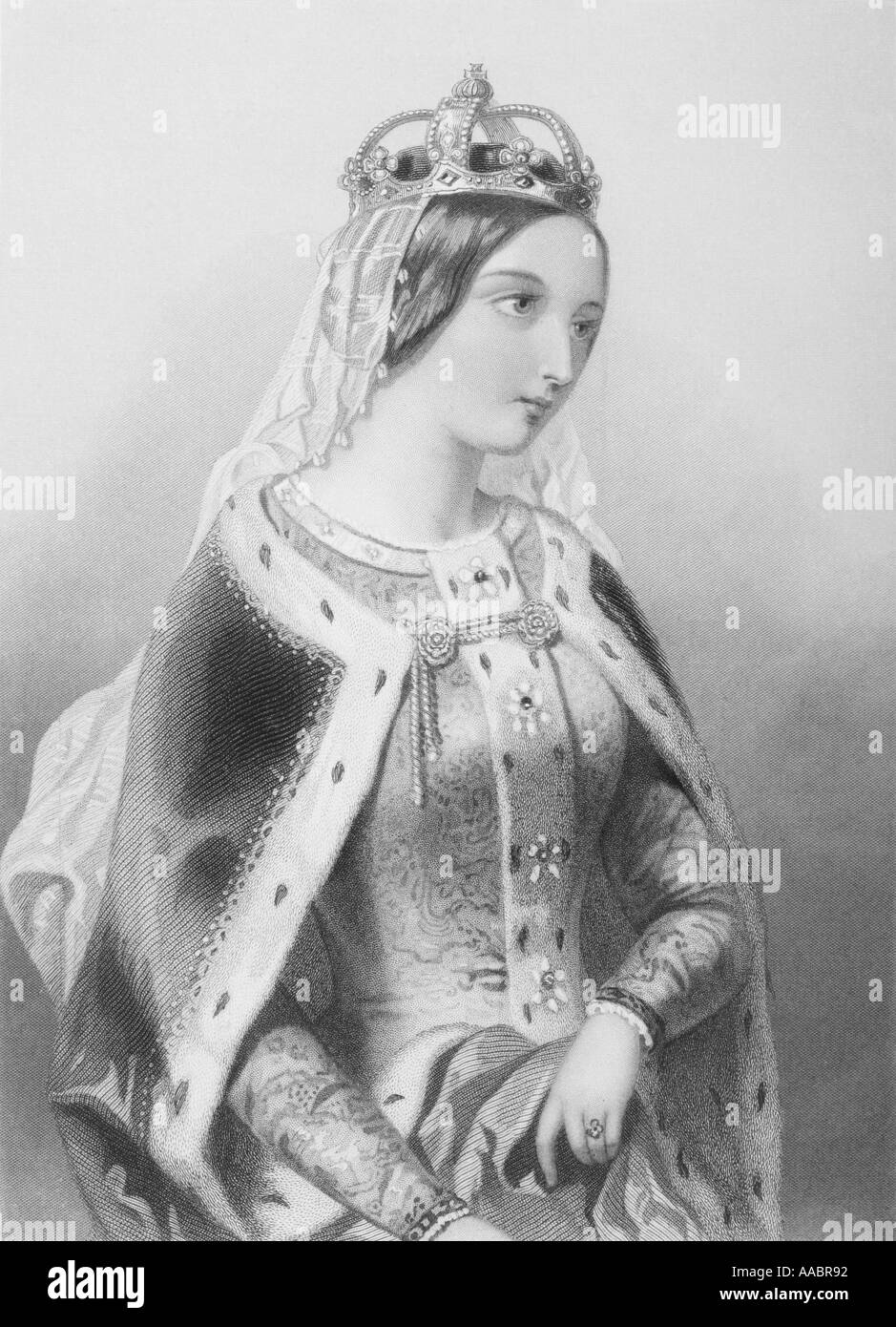 Caterina di Valois, 1401 -1437. Regina del Re Enrico V di Inghilterra. Foto Stock