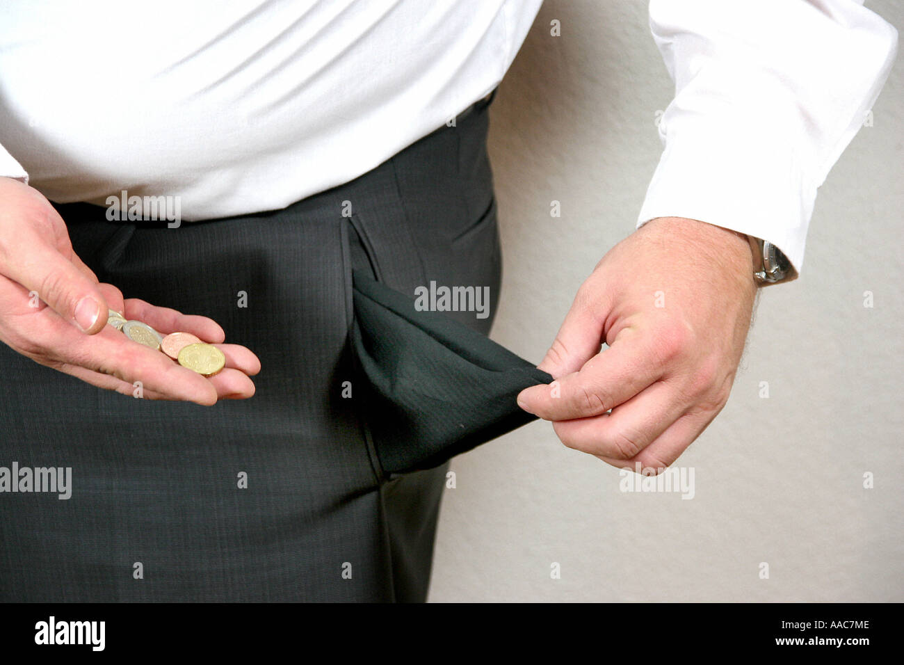 Vuoto di tasche di pantaloni Foto Stock