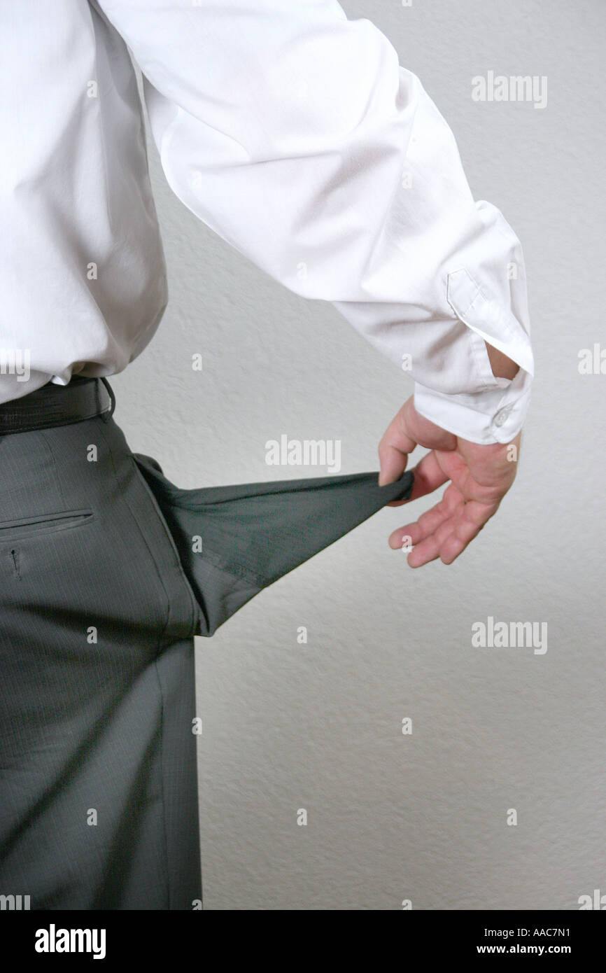 Vuoto di tasche di pantaloni Foto Stock