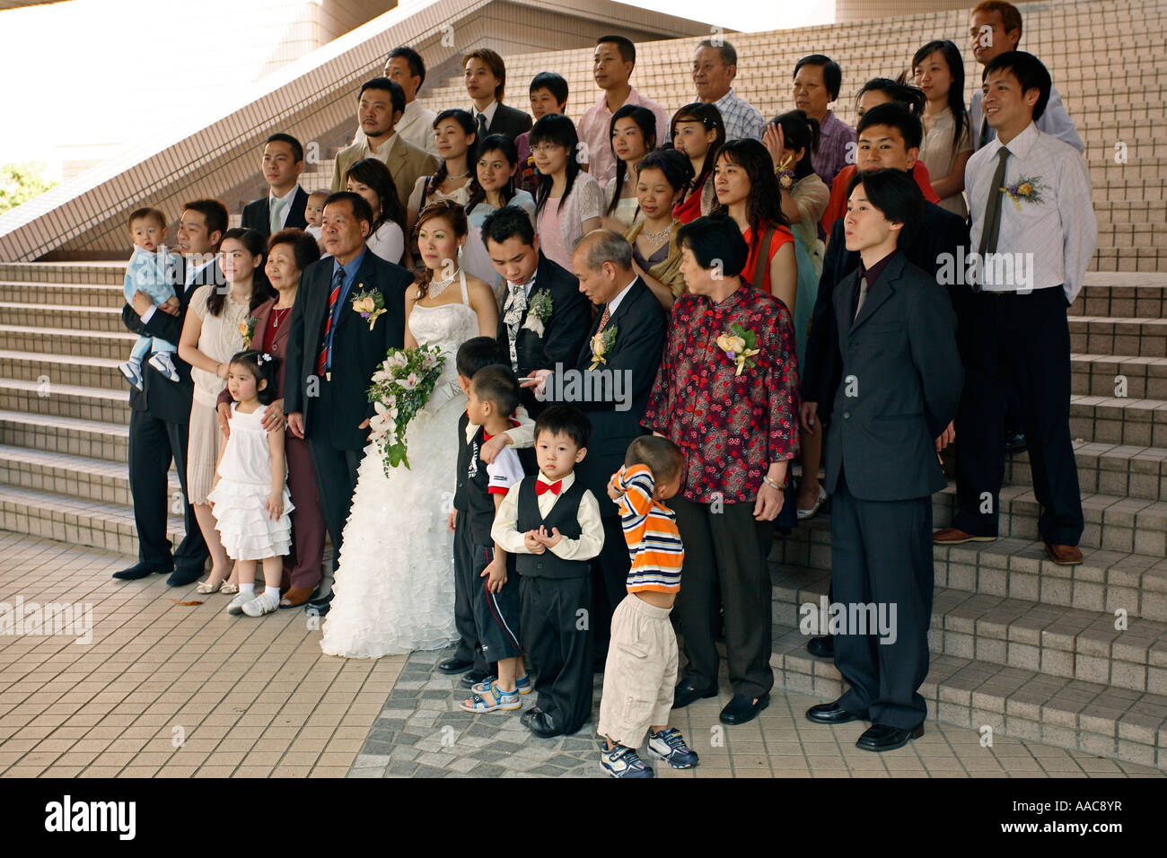 Gruppo di nozze Centro Culturale di Hong Kong SAR Cina Foto Stock