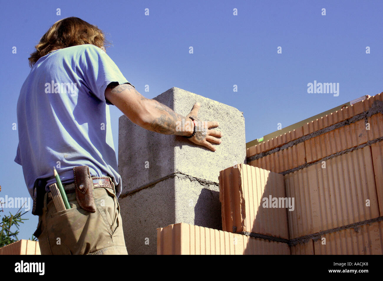 Operaio edile Foto Stock