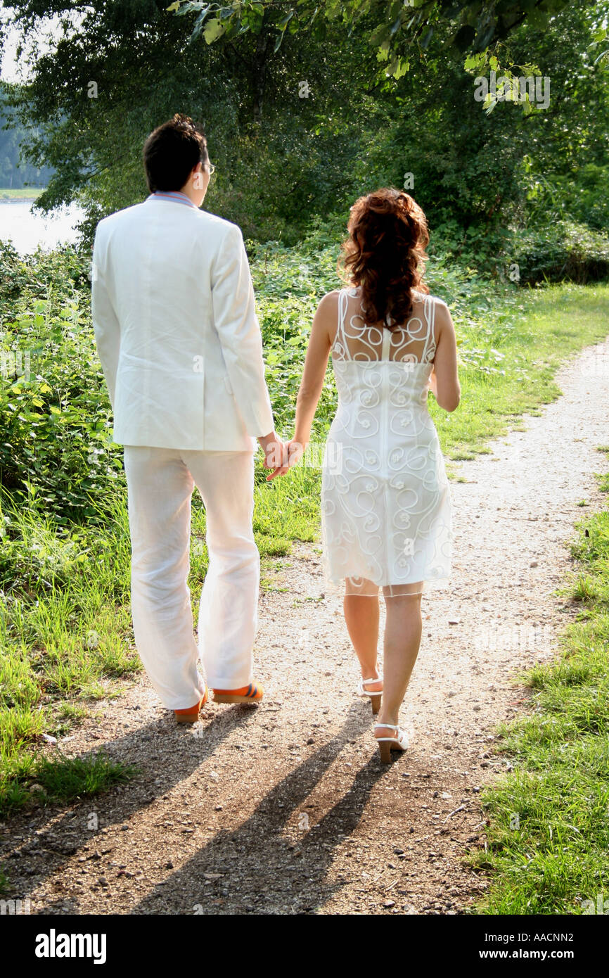 Sposa e lo sposo;coppia nuziale Foto Stock