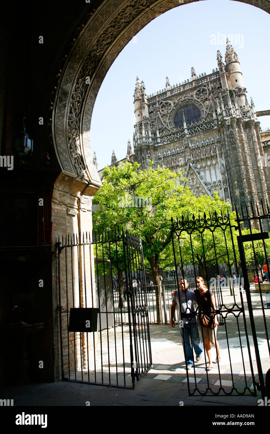 La Cattedrale di Siviglia Puerta del gate Jordon Siviglia Spagna Foto Stock