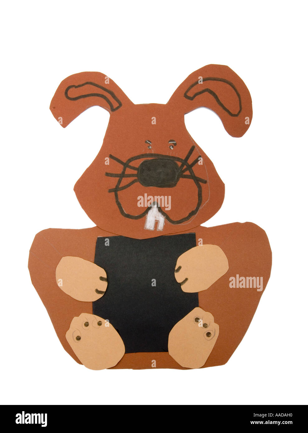 Brown coniglietto di pasqua easterbunny pasqua-bunny pezzo di lavorazione artigianale papermade carta fatta EASTERcard il messaggio di saluto della scheda Messaggi di saluto Foto Stock