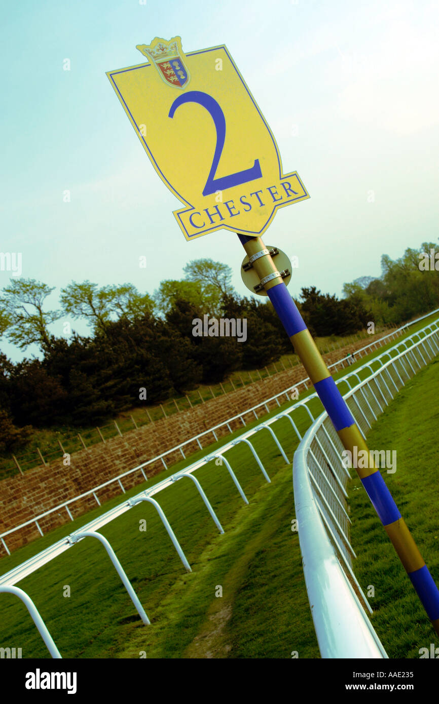 Chester Race Course Ferlong il gioco d'azzardo Foto Stock