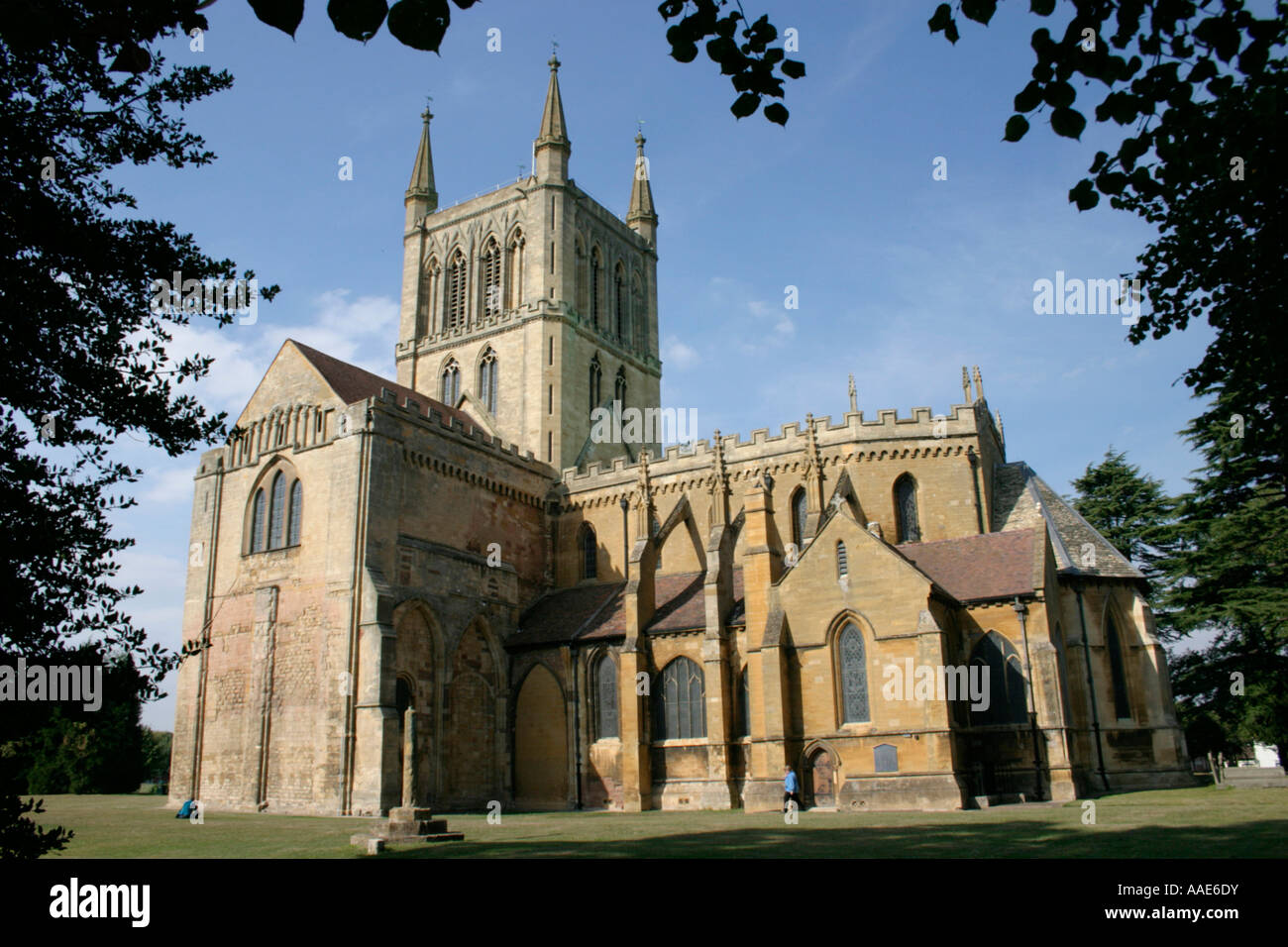 Pershore abbey Norman Inizio architettura Inglese Worcestershire Inghilterra uk gb Foto Stock