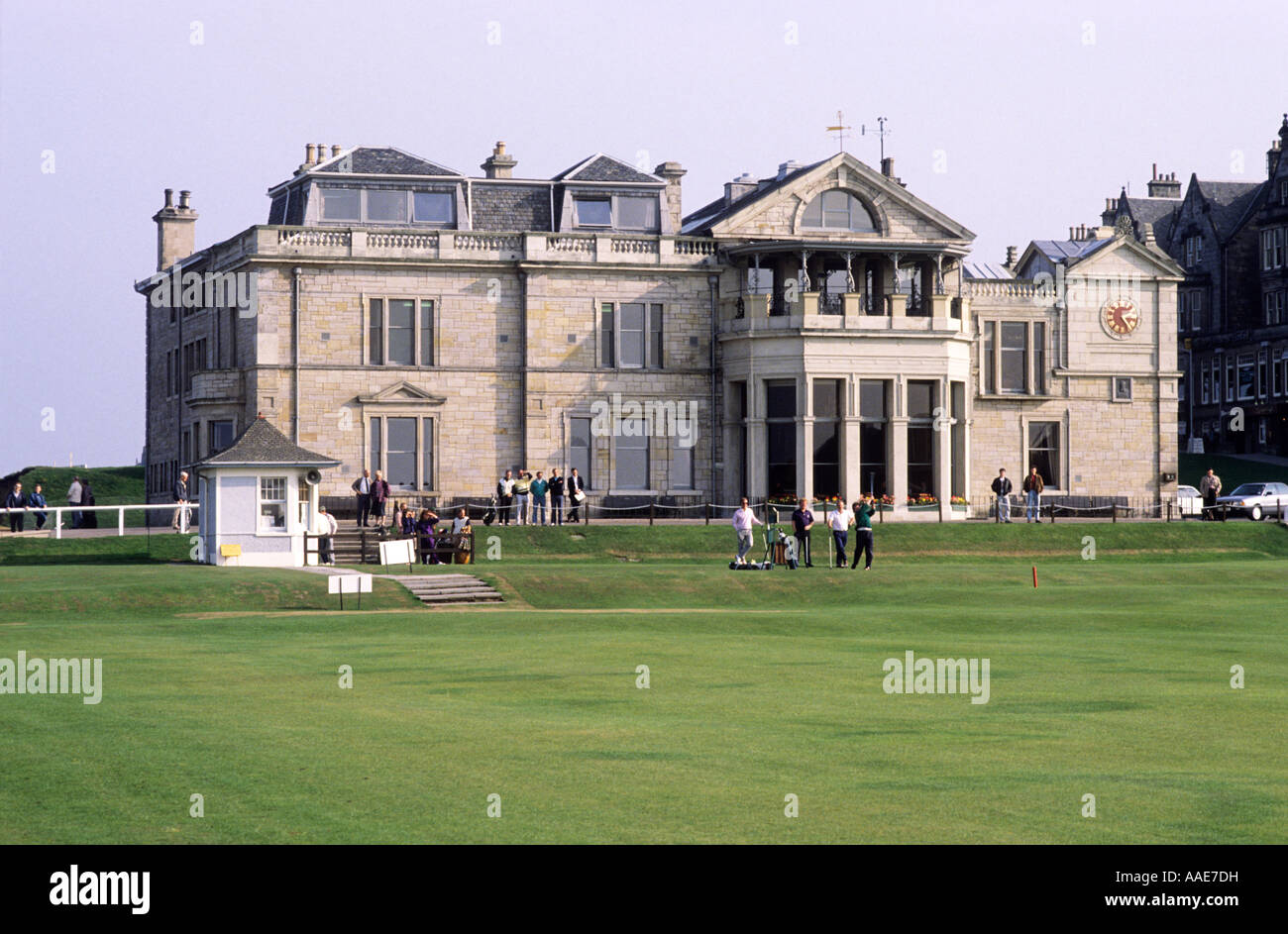 St Andrews, Royal and Ancient Golf Club House, a sud est della Scozia, sport, UK, viaggi, turismo scozzese del campo da golf courses Foto Stock