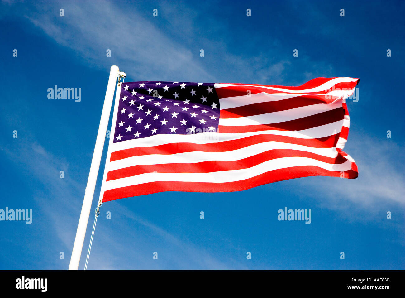 Bandiera americana svolazzante Foto Stock