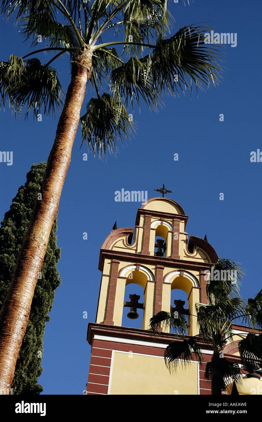 San Augustin torre campanaria a Malaga, Andalusia, Spagna Foto Stock