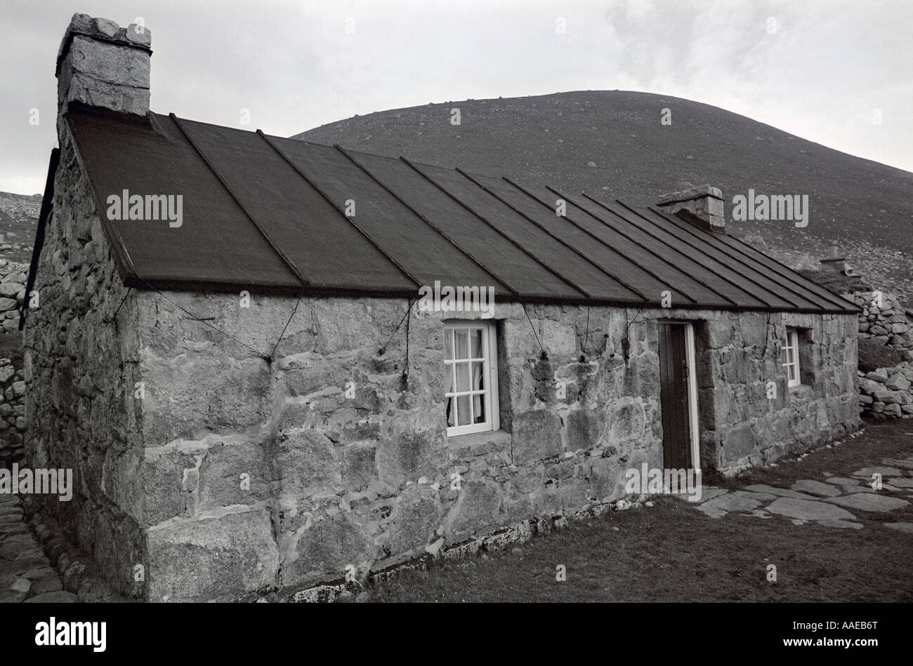 Village bay st Kilda case abbandonate mantenuto dal National Trust for Scotland Regno unito Gb Foto Stock