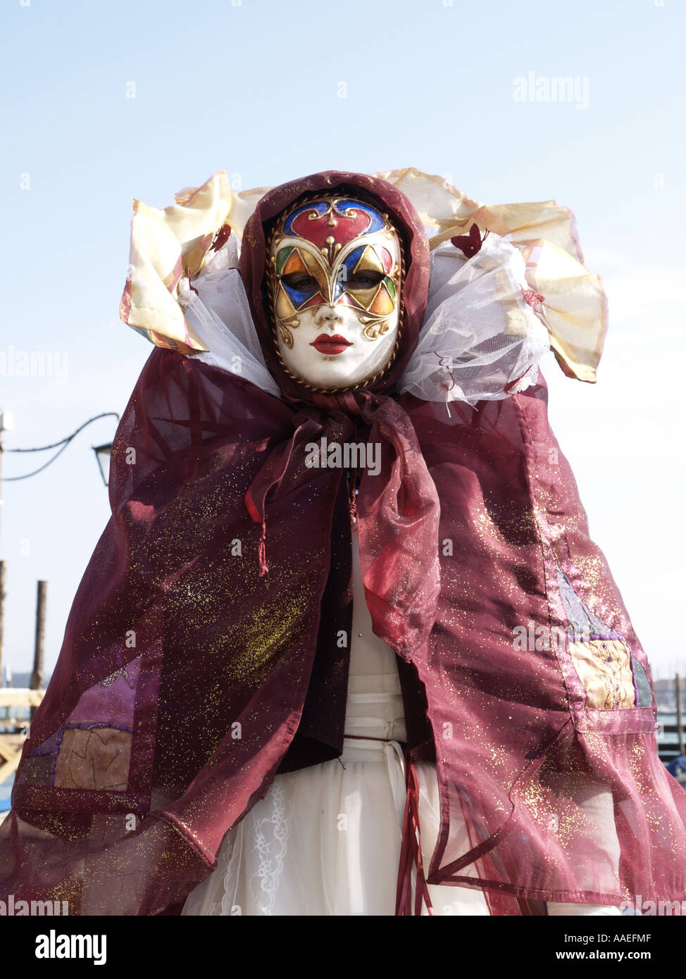 Arlecchino bambole costume di carnevale di Venezia Foto Stock