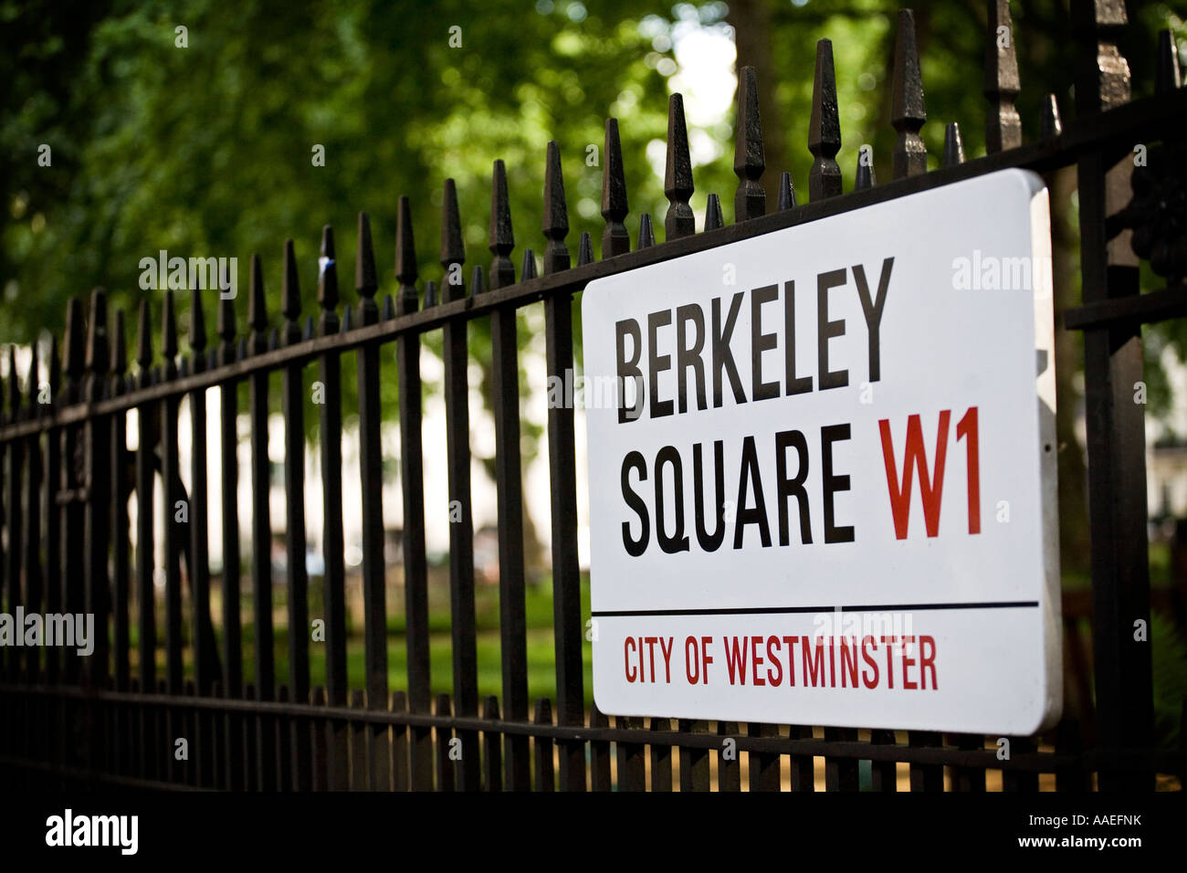 Berkeley Square cartello stradale Mayfair Foto Stock