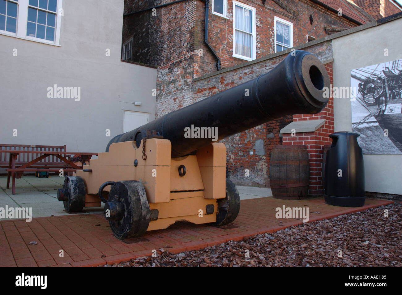 Il cannone al Nelson Museum di Great Yarmouth, Norfolk, Regno Unito Foto Stock