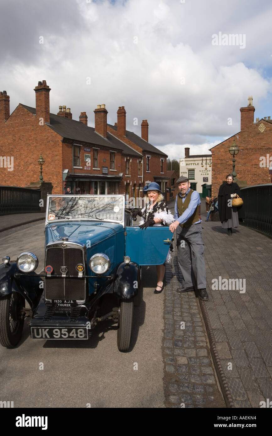 Regno Unito Inghilterra West Midlands Dudley Black Country Museum 1930 AJS touring car Foto Stock