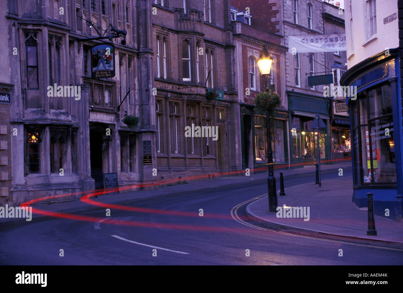 Il George Pub Pellegrino Glastonbury Somerset England Regno Unito Foto Stock