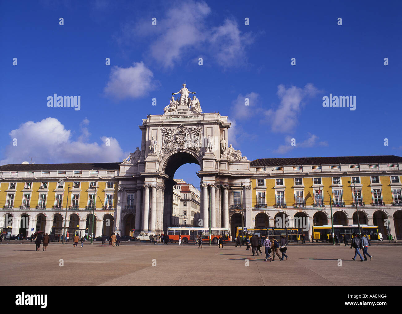 Praca do Comercio e Arco da Rua Augusta Baixa Lisbona Portogallo Foto Stock