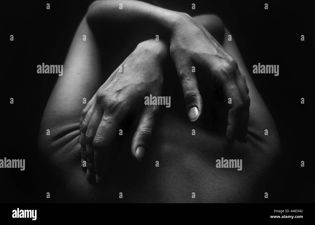 mani della donna Foto Stock