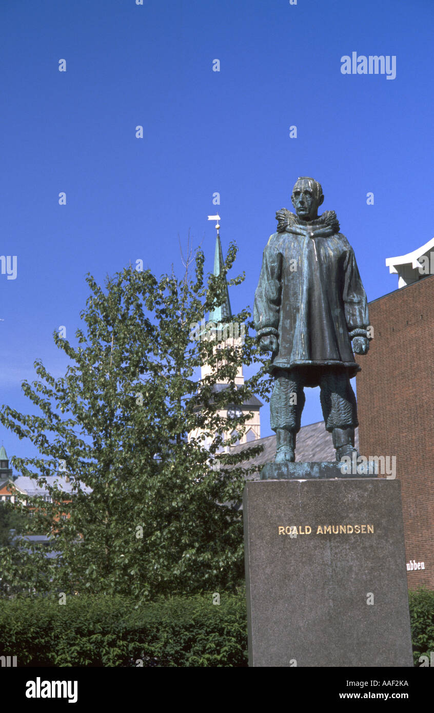 Roald Amundsen memorial Tromsø in Norvegia Foto Stock