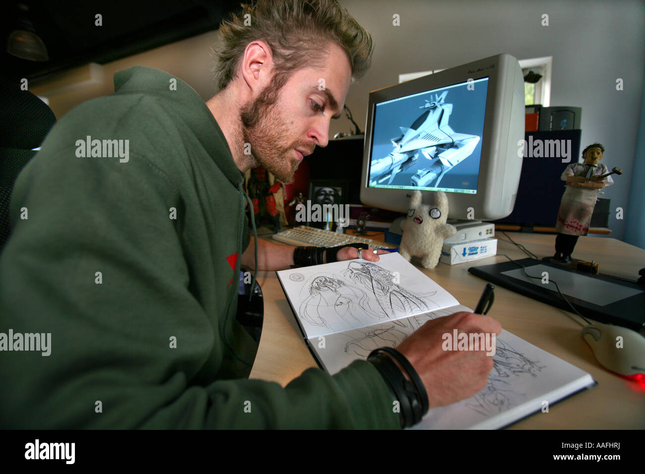 Computer game designer uso editoriale non solo pubblicità negativa Foto Stock