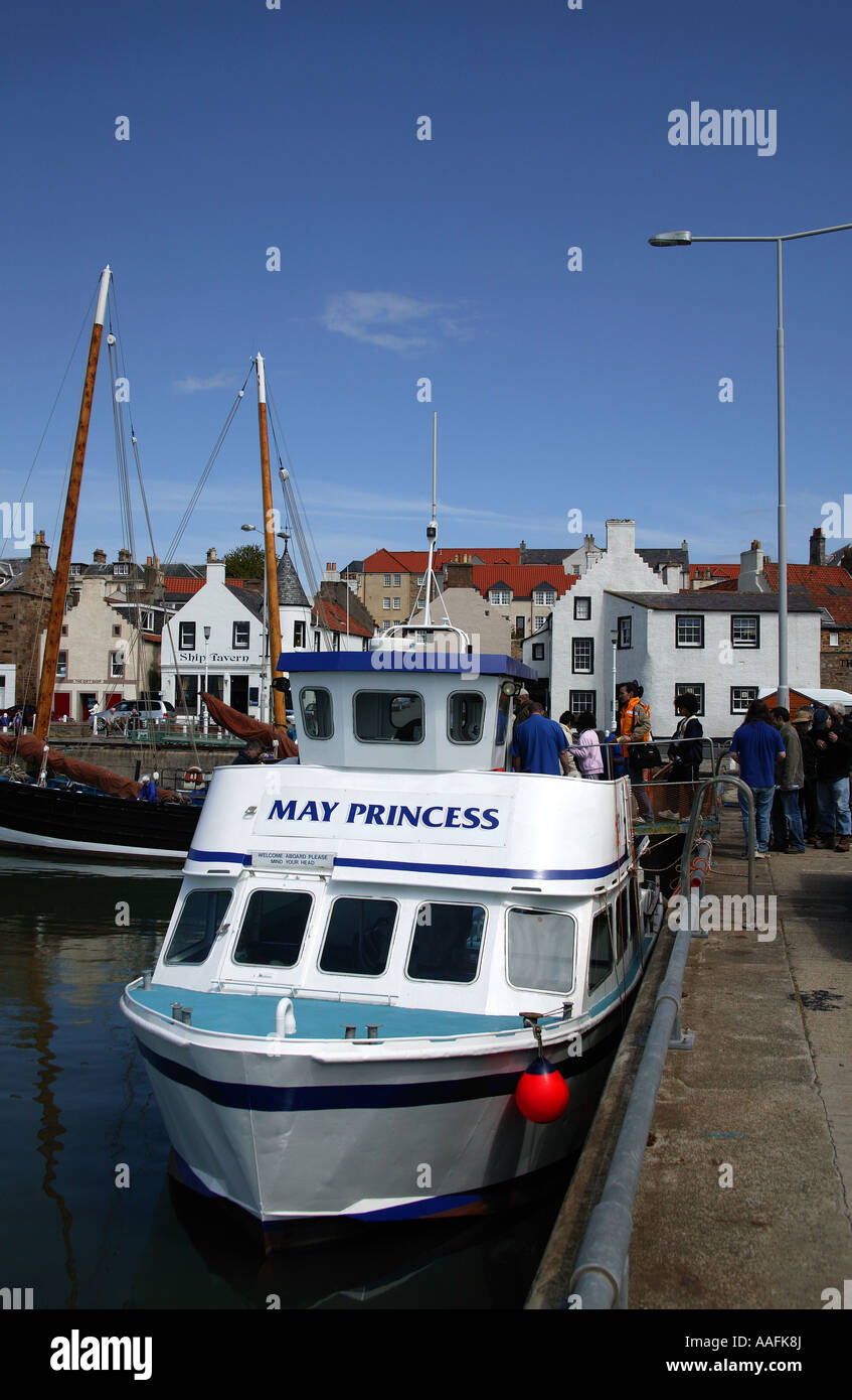 Può la principessa vela da Anstruther Harbour, Fife, Scozia Europa per gite in barca a Isola di maggio Foto Stock